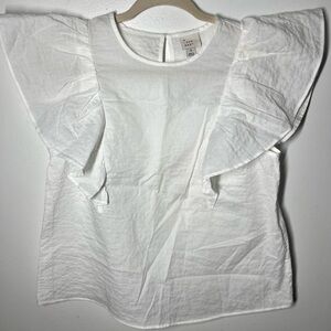 A New Day White Ruffle Sleeve Top